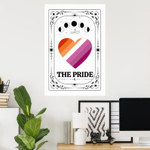 Póster Tarot de Orgullo LGBTQ Lesbiana Gay Trans Queer Ar