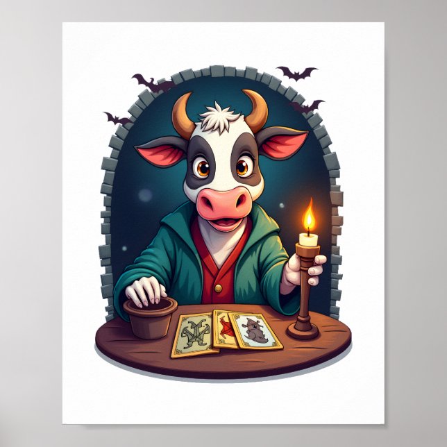Póster Tarot de vaca del terror (Frente)