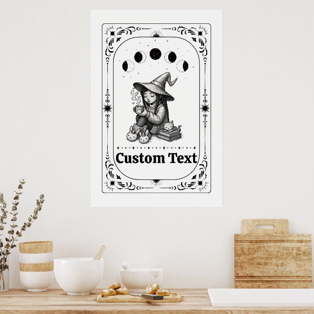 Póster Tarot Personalizable Fantasía Zodiaco Celestial Br (Cocina)