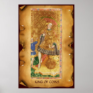 PÓSTER TAROTES ANTIGUOS DE RENACIMIENTO/REY DE MONEDAS