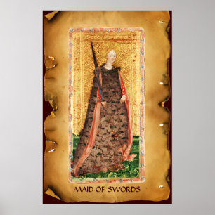 PÓSTER TAROTES DE RENACIMIENTO ANTIGUO / HECHO DE ESPALDA