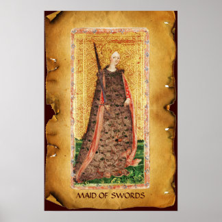 PÓSTER TAROTES DE RENACIMIENTO ANTIGUO / HECHO DE ESPALDA