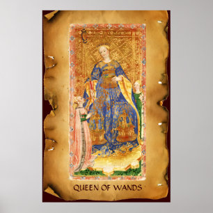 PÓSTER TAROTES DE RENACIMIENTO ANTIGUO / REINA DE MUERTES