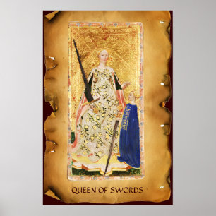 PÓSTER TAROTES DE RENACIMIENTO ANTIGUO / REINA DE PLANTAS