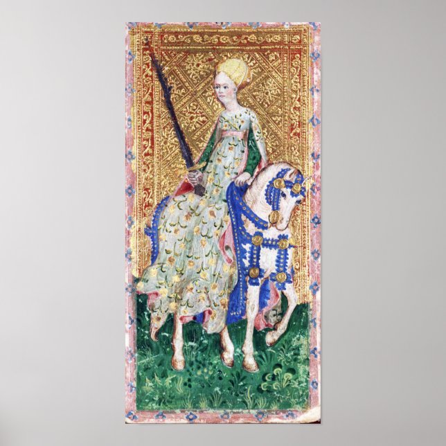 PÓSTER TAROTES DE RENAISSANCIA ANTIGUA/DAMA DE ESPADA (Frente)