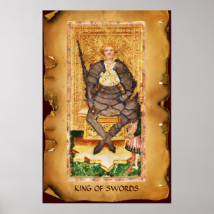 PÓSTER TAROTES DE RENAISSANCIA ANTIGUA / REY DE ESPALDAS