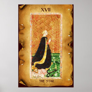 PÓSTER TAROTS DE LA RENACENTISTA ANTIGUA 17 / LA ESTRELLA