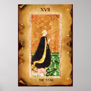 PÓSTER TAROTS DE LA RENACENTISTA ANTIGUA 17 / LA ESTRELLA