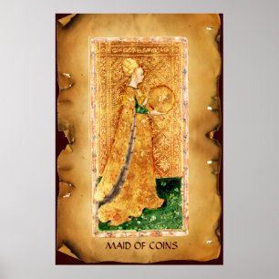 PÓSTER TAROTS DE LA RENACENTISTA ANTIGUA / DONCELLA DE MO