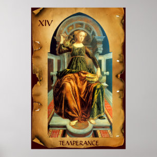 PÓSTER TAROTS DE RENACIMIENTO ANTIGUO 14 / TEMPERANCIA