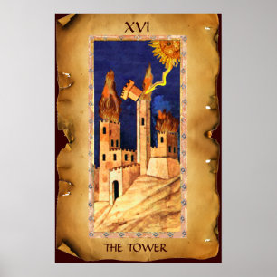 PÓSTER TAROTS DE RENACIMIENTO ANTIGUO 16 / LA TORRE