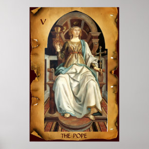 Póster TAROTS DE RENACIMIENTO ANTIGUO 5/ EL PAPA Pergamin