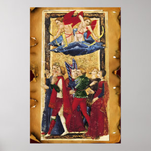 PÓSTER TAROTS DE RENACIMIENTO ANTIGUO 6 / LOS AMANTES