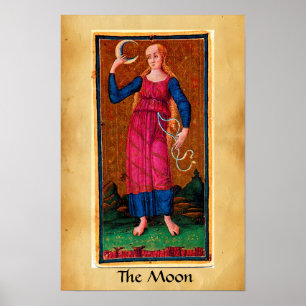 PÓSTER TAROTS RENACIMIENTO ANTIGUO 18 / LA LUNA