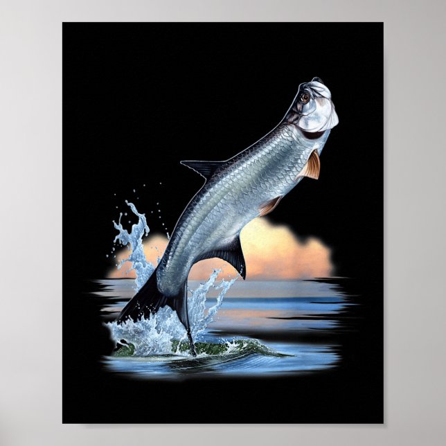 Póster Tarpon Fish Fresh Water Wildlife Hunting Fishing A (Frente)
