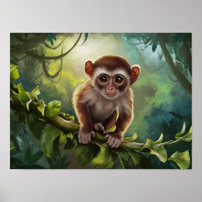 Póster Tarsius Syrichta: Mono Tarsier en la Selva Natural (Frente)