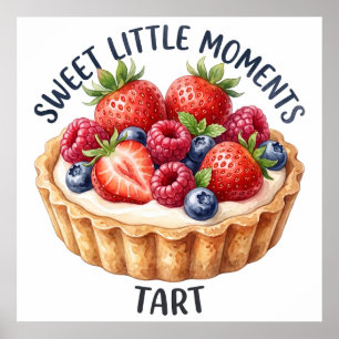 Póster Tarta De Frutas De Bayas Dulces Momentos