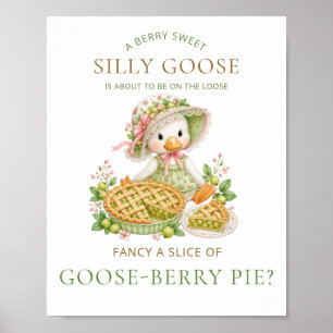 Póster Tarta de grosella Silly Goose Shower de bebé