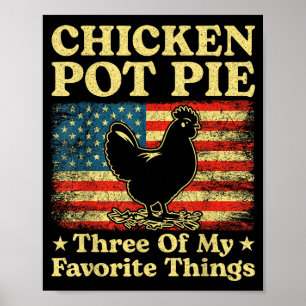 Póster Tarta De Pollo Tres De Mis Cosas Favoritas Diverti
