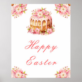 Póster Tarta de primavera brunch de Pascua