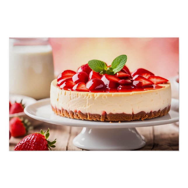 Póster Tarta de Queso con Fresa (Anverso)