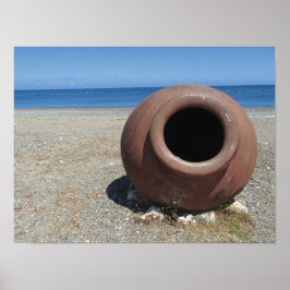 Póster Tarta de terracota griega en la playa