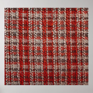 Póster Tartán rojo: fondo texturizado