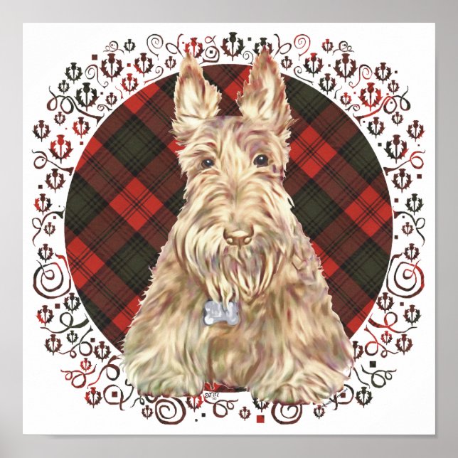 Póster Tartan Scottie de Trigo (Frente)