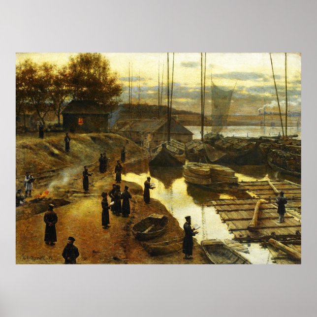 Póster Tashlikh - Pintura de Alexander Gierymski - 1884 (Frente)