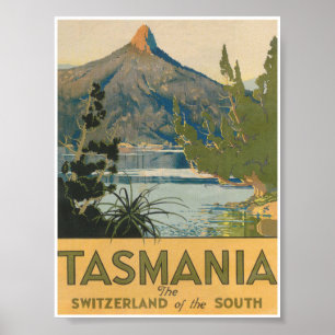 Póster Tasmania, Suiza de South Vintage Travel