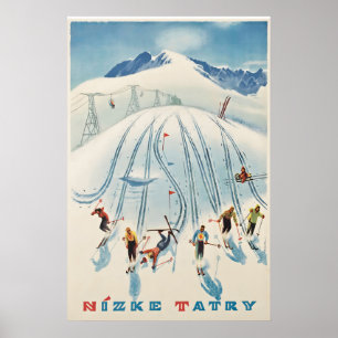 Póster Tatras Bajas Nízke Tatry Eslovaquia Montaña Invier