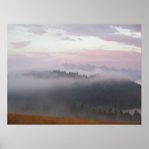 Póster Tatras y niebla