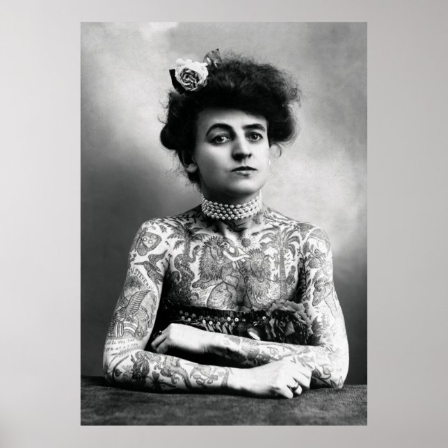 Póster TATTOO LADY c. 1900 (Frente)