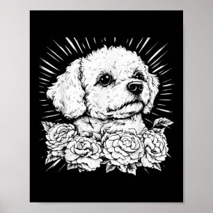 Póster Tattoo Style Lover Bichon Frise Retro Dog