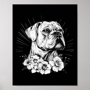 Póster Tattoo Style Lover Boxer Retro Dog