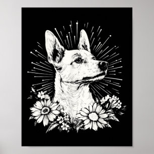 Póster Tattoo Style Lover Canaan Retro Dog