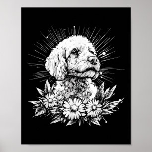 Póster Tattoo Style Lover Perro Retro Español De Agua _1