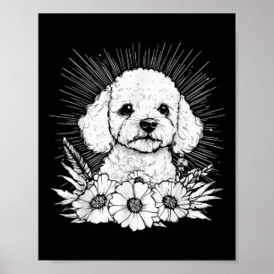 Póster Tattoo Style Lover Poodle Retro Perro _1