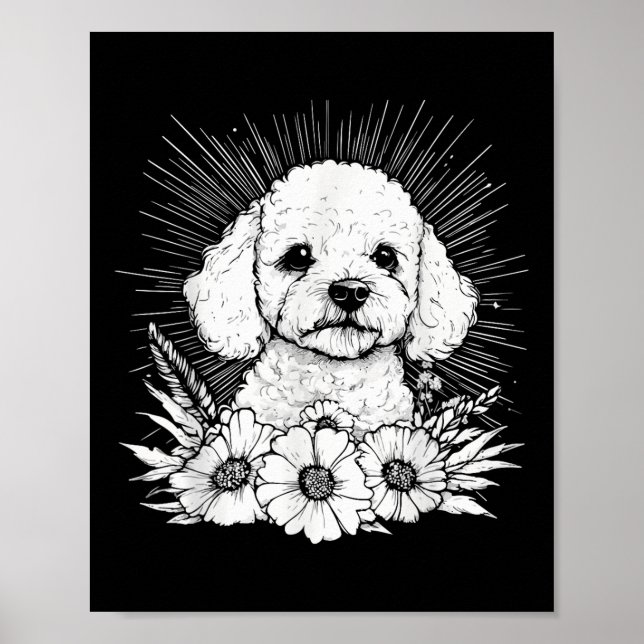 Póster Tattoo Style Lover Poodle Retro Perro _1 (Frente)