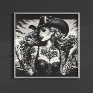 Póster Tattooed Cowgirl