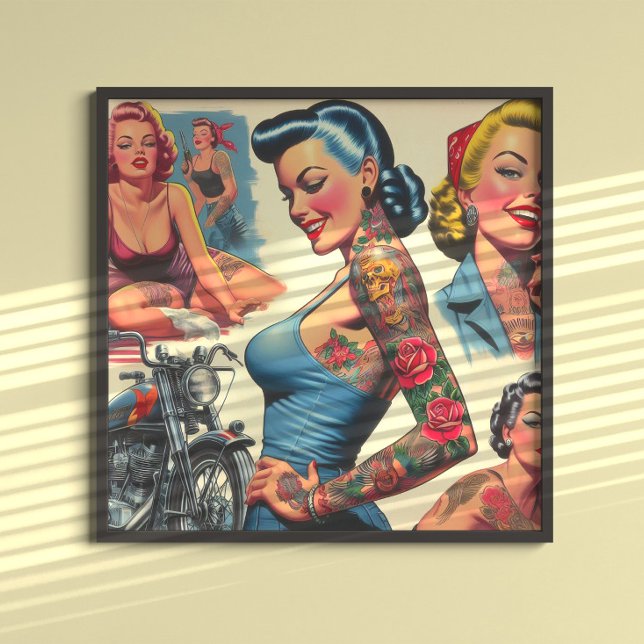 Póster Tatuaje Antiguo Pin-up (Subido por el creador)