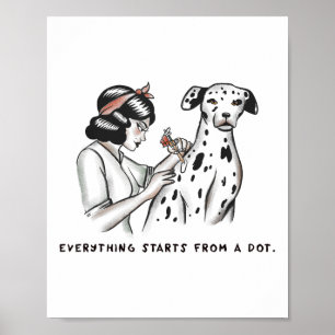 Póster Tatuaje Artista Tatuaje Un Perro, Cita _1