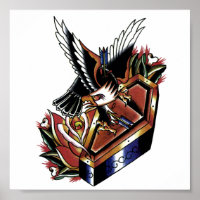 tatuaje de águila tradicional