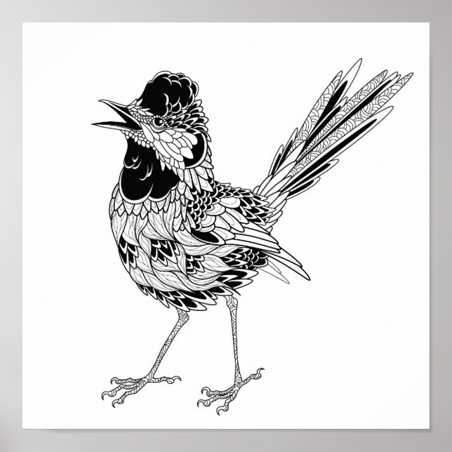 Póster Tatuaje de aves 2 (Frente)