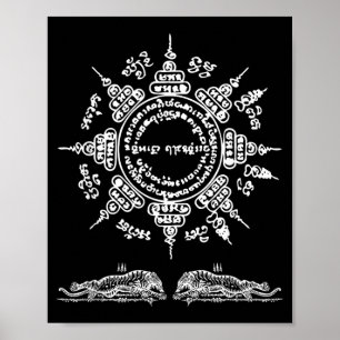 Póster Tatuaje de Buda de Muay Thai Kickboxing Cultural S