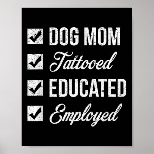 Póster Tatuaje De Día de la Madre Para Perro Educado Y Em