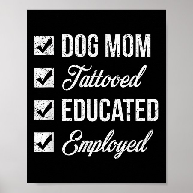 Póster Tatuaje De Día de la Madre Para Perro Educado Y Em (Frente)