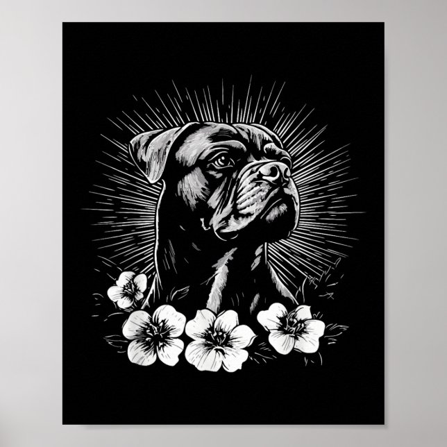 Póster Tatuaje de estilo retro Boxer Dog Lover _1 (Frente)