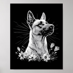 Póster Tatuaje de estilo retro para el amante del perro e