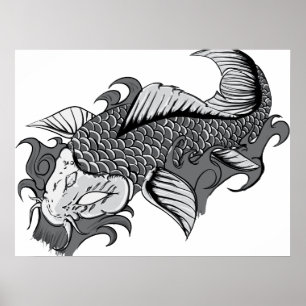 Póster Tatuaje de Koi - poster